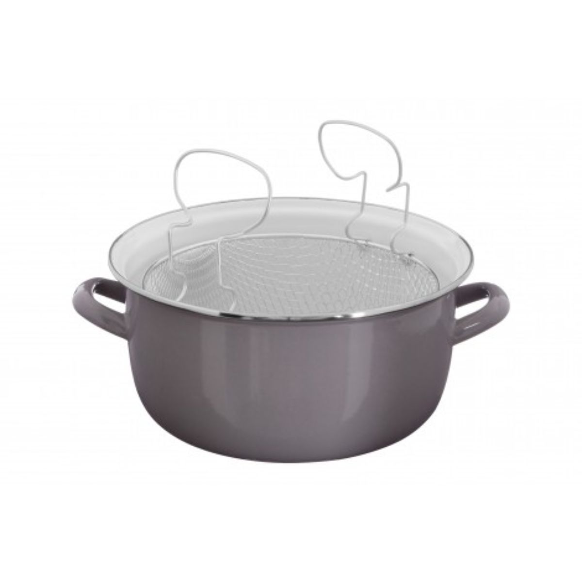 NEW 5L RETRO DEEP FAT FRYER CHIP PAN POT PYREX LID STAINLESS STEEL